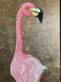 Pink Lady original gold leaf by Helen gee