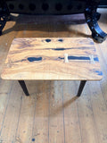 Live Edge English Oak and Black Resin Cottee Table by David Kenworthy
