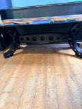 Reclaimed Burr Oak and Deep-Sea Blue Resin River Dining table by David Kenworthy