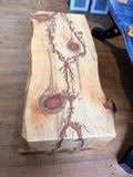 Live Edge English Elm Fractal Burn Coffee Table by David Kenworthy