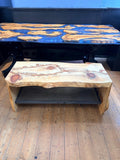 Live Edge English Elm Fractal Burn Coffee Table by David Kenworthy