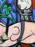 Nude, Green Leaves and Bust by David Henty